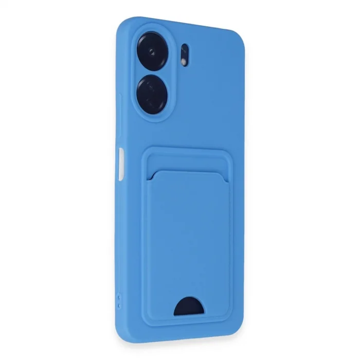 BUĞZ Xiaomi Redmi 13c Kılıf Kelvin Kartvizitli Silikon - Mavi