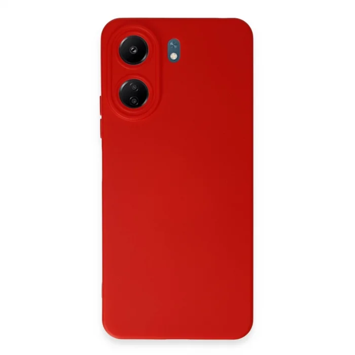 BUĞZ Xiaomi Redmi 13c Kılıf Nano İçi Kadife Silikon - Kırmızı