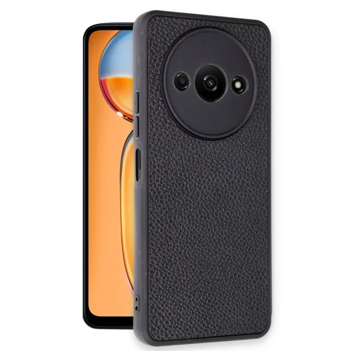 BUĞZ Xiaomi Redmi A3 4g Kılıf Aras Deri Kapak - Siyah