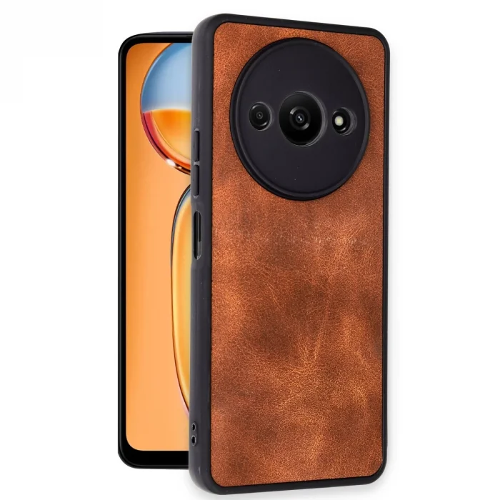 BUĞZ Xiaomi Redmi A3 4g Kılıf Aras Deri Kapak - Taba