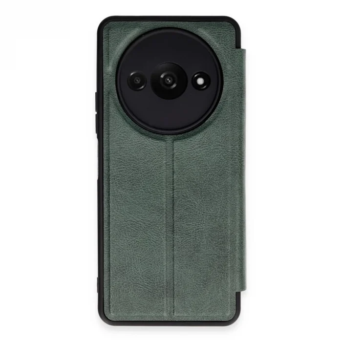 BUĞZ Xiaomi Redmi A3 4g Kılıf Flip Cover - Koyu Yeşil