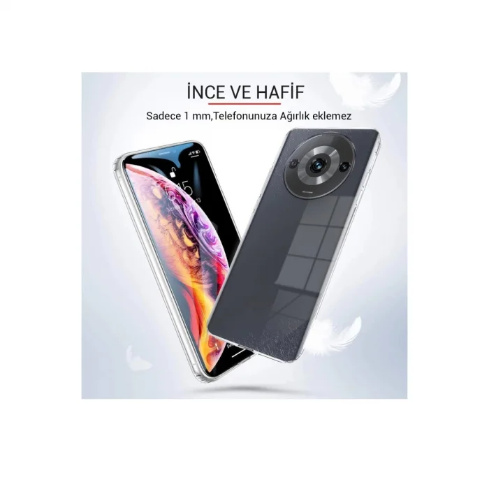 BUĞZ Xiaomi Redmi A3 4g Kılıf Lüx Şeffaf Silikon