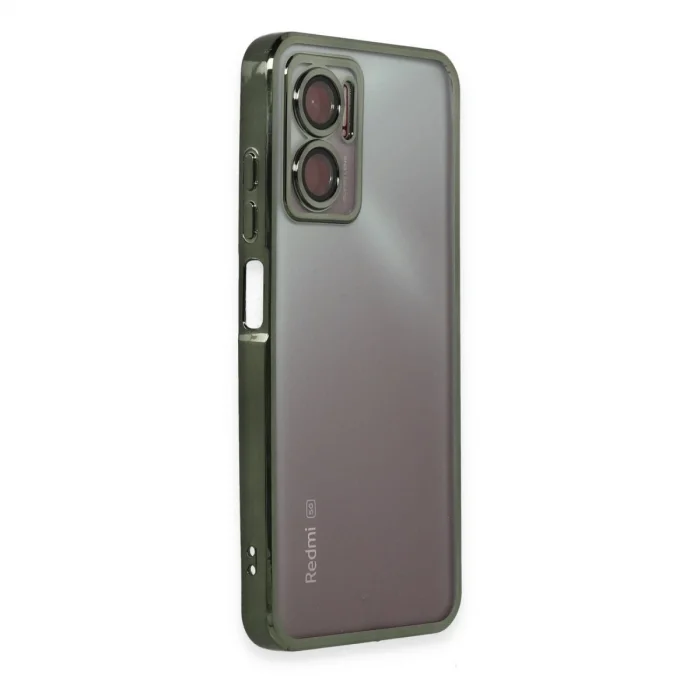 BUĞZ Xiaomi Redmi Note 11e Kılıf Razer Lensli Silikon - Yeşil