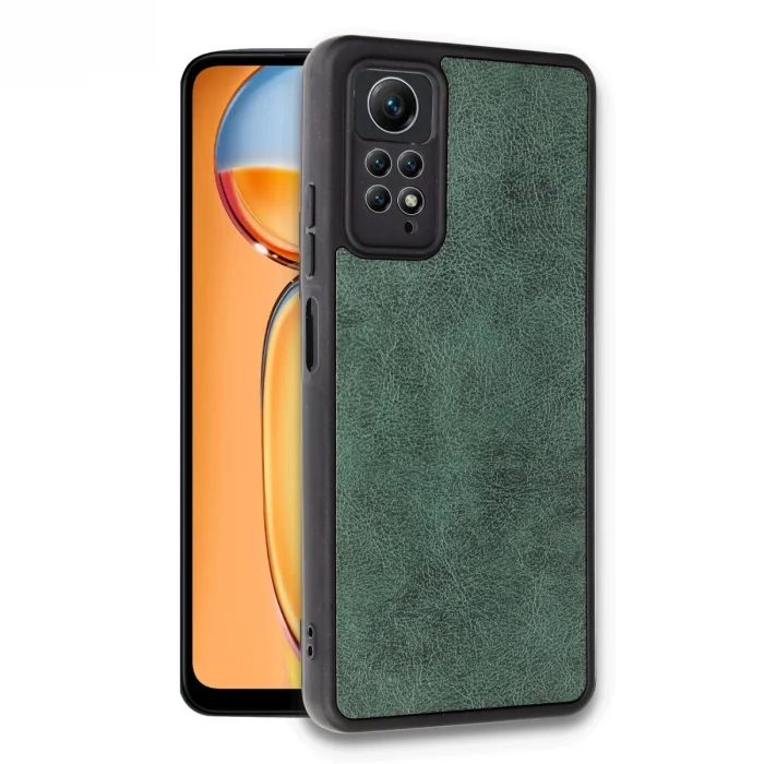 BUĞZ Xiaomi Redmi Note 12 Pro 4g Kılıf Aras Deri Kapak - Koyu Yeşil