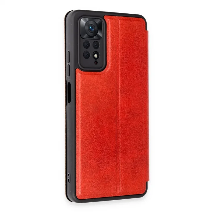 BUĞZ Xiaomi Redmi Note 12 Pro 4g Kılıf Flip Cover - Kırmızı