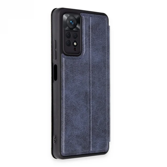 BUĞZ Xiaomi Redmi Note 12 Pro 4g Kılıf Flip Cover - Lacivert
