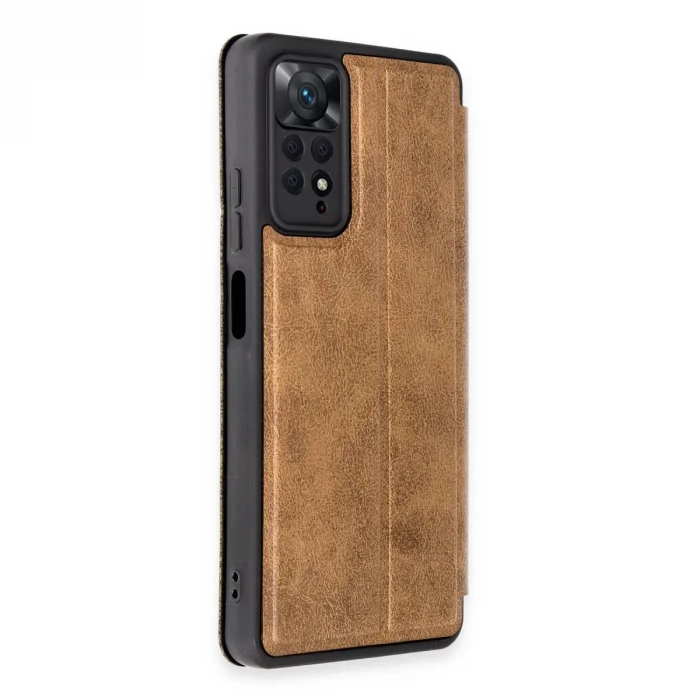 BUĞZ Xiaomi Redmi Note 12 Pro 4g Kılıf Flip Cover - Taba