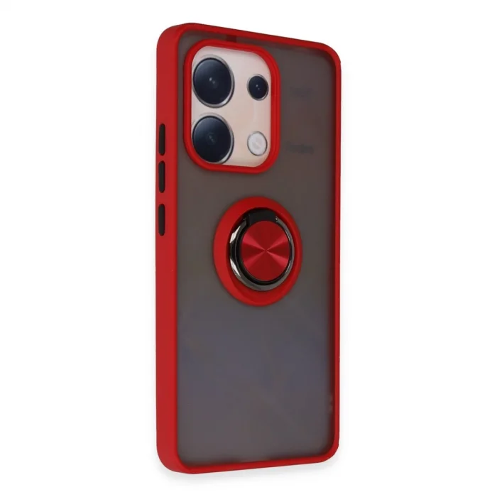 BUĞZ Xiaomi Redmi Note 13 4g Kılıf Montreal Yüzüklü Silikon Kapak - Kırmızı
