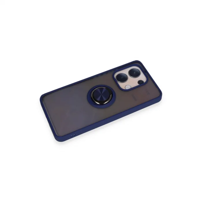 BUĞZ Xiaomi Redmi Note 13 4g Kılıf Montreal Yüzüklü Silikon Kapak - Lacivert