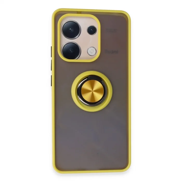 BUĞZ Xiaomi Redmi Note 13 4g Kılıf Montreal Yüzüklü Silikon Kapak - Sarı