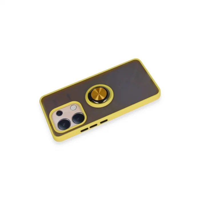 BUĞZ Xiaomi Redmi Note 13 4g Kılıf Montreal Yüzüklü Silikon Kapak - Sarı