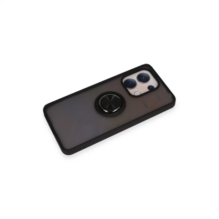 BUĞZ Xiaomi Redmi Note 13 4g Kılıf Montreal Yüzüklü Silikon Kapak - Siyah