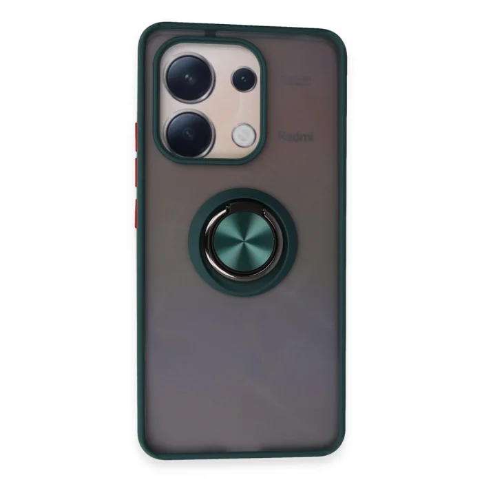 BUĞZ Xiaomi Redmi Note 13 4g Kılıf Montreal Yüzüklü Silikon Kapak - Yeşil