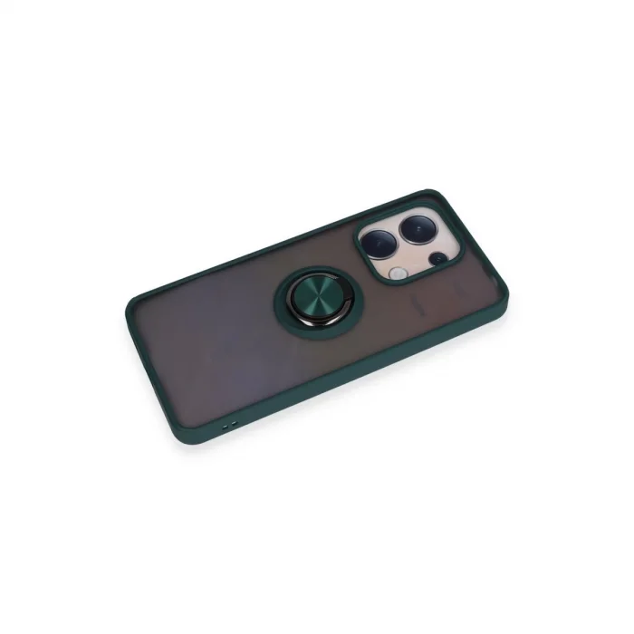 BUĞZ Xiaomi Redmi Note 13 4g Kılıf Montreal Yüzüklü Silikon Kapak - Yeşil