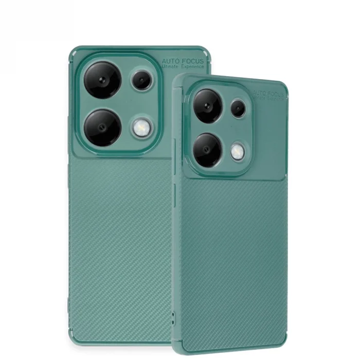 BUĞZ Xiaomi Redmi Note 13 Pro 4g Kılıf Auto Focus Karbon Kapak - Koyu Yeşil