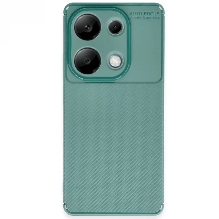BUĞZ Xiaomi Redmi Note 13 Pro 4g Kılıf Auto Focus Karbon Kapak - Koyu Yeşil