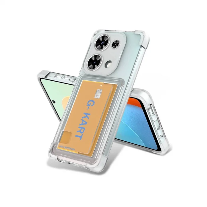 BUĞZ Xiaomi Redmi Note 13 Pro 4g Kılıf Kart Şeffaf Silikon - Şeffaf