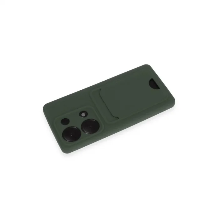 BUĞZ Xiaomi Redmi Note 13 Pro 4g Kılıf Kelvin Kartvizitli Silikon - Koyu Yeşil