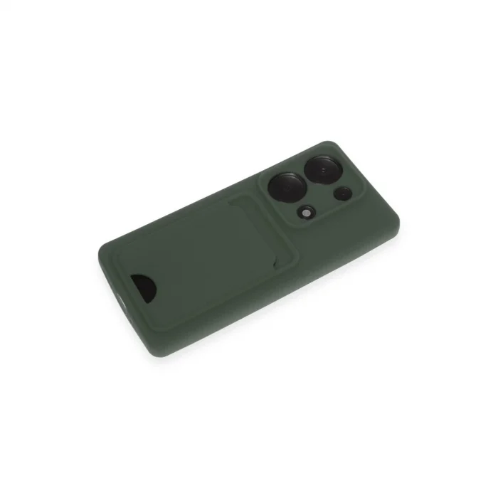 BUĞZ Xiaomi Redmi Note 13 Pro 4g Kılıf Kelvin Kartvizitli Silikon - Koyu Yeşil