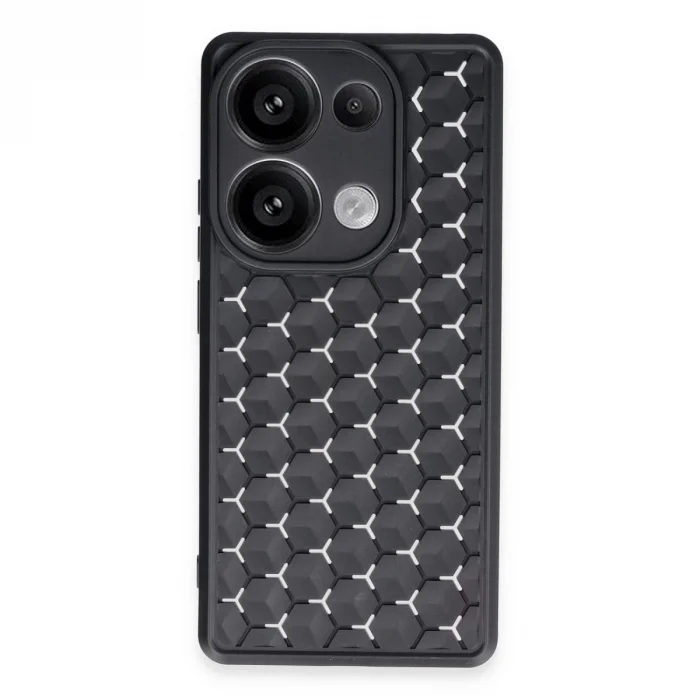 BUĞZ Xiaomi Redmi Note 13 Pro 4g Kılıf Petek Silikon Kapak - Siyah
