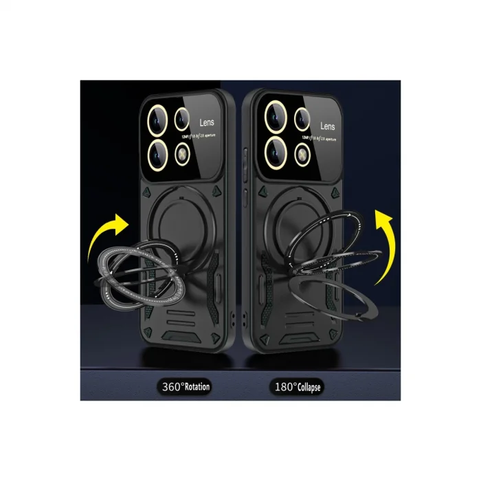 BUĞZ Xiaomi Redmi Note 13 Pro 5g Kılıf Joy Lens Standlı Kapak - Mor