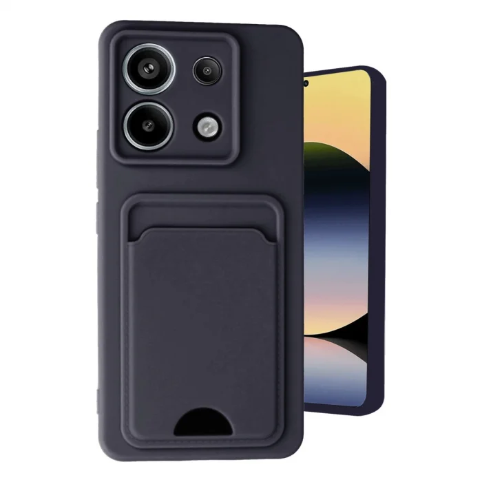 BUĞZ Xiaomi Redmi Note 13 Pro 5g Kılıf Kelvin Kartvizitli Silikon - Siyah