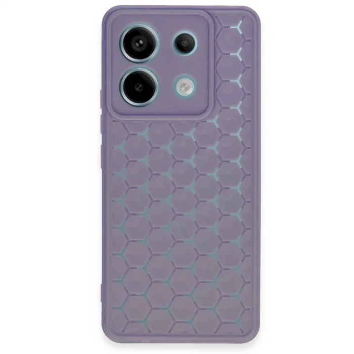 BUĞZ Xiaomi Redmi Note 13 Pro 5g Kılıf Petek Silikon Kapak - Lila