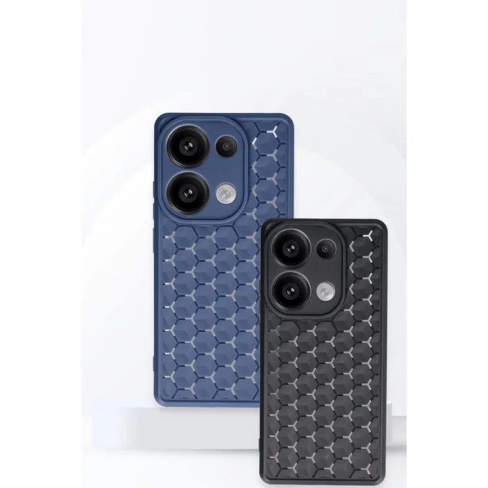 BUĞZ Xiaomi Redmi Note 13 Pro 5g Kılıf Petek Silikon Kapak - Siyah