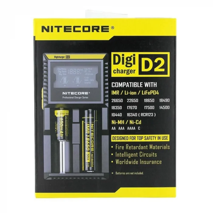 BUĞZ Nitecore D2 Digi Charger Li-ion / NI-CD / NI-MH / LifePO4 Dijital Pil Şarj Cihazı