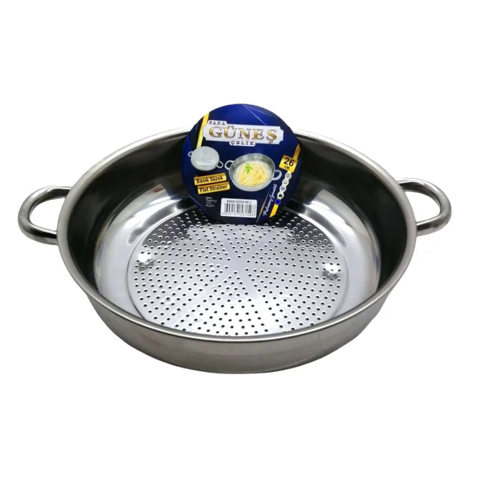 BUĞZ No-1 - 26cm Basık Süzek Metal Süzgeç Bx40