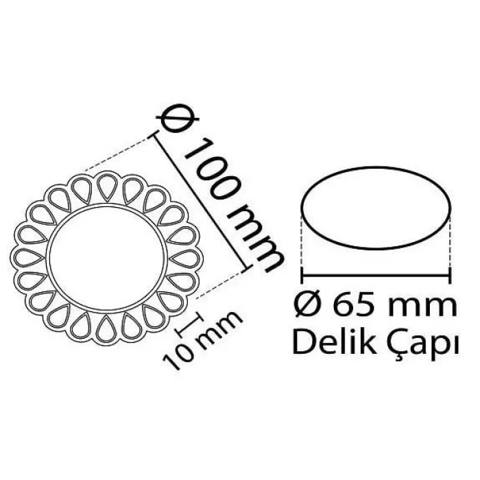  NOAS YL65 1667 Geras Led Çerçeveli 4000K Kristal Cam Spot Kasa - Priz ve Anahtar İçin Uyumlu Çerçeve