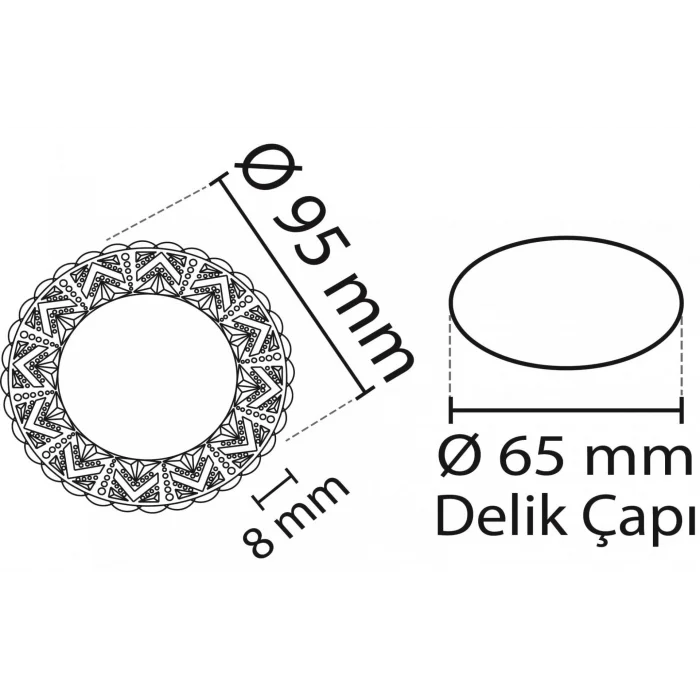 BUĞZ NOAS YL65 1677 Hektor Led Çerçeveli 4000K Kristal Cam Spot Kasa - Priz ve Anahtar İçin Uyumlu Çerçeve