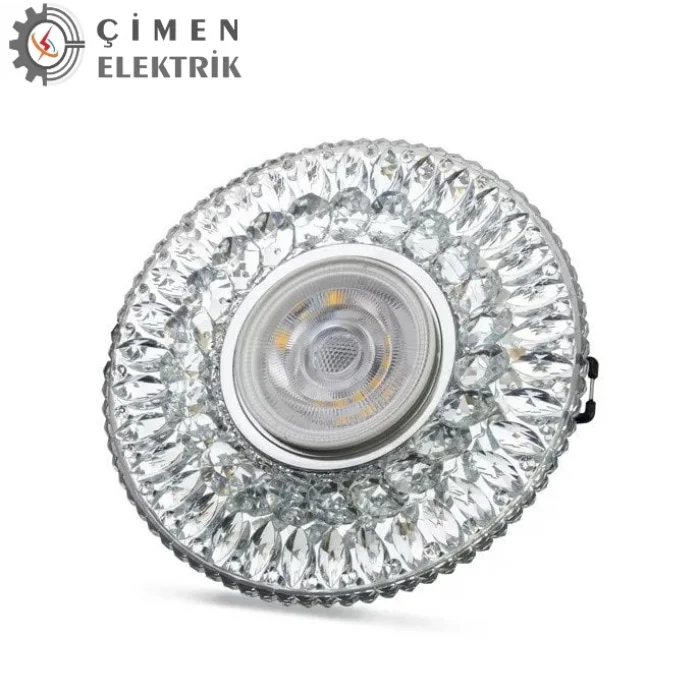  NOAS YL65 1777  Athena Led Çerçeveli 4000K Kristal Cam Spot Kasa - Priz ve Anahtar İçin Uyumlu Çerçeve