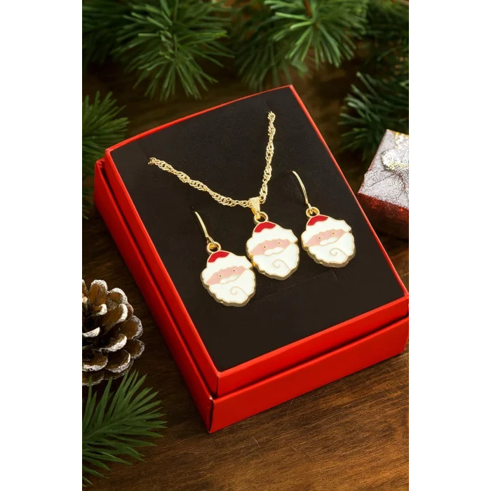 BUĞZ Noel Baba Yılbaşı Kutulu Zincir Kolye Set