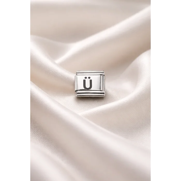 BUĞZ Nomination Bileklik Uyumlu Ü Harfi Charm – Paslanmaz Çelik Harf Modül – Kişiye Özel Bileklik Aksesuarı