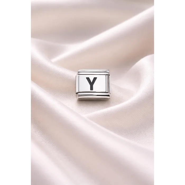 BUĞZ Nomination Bileklik Uyumlu Y Harfi Charm – Paslanmaz Çelik Harf Modül – Kişiye Özel Bileklik Aksesuarı