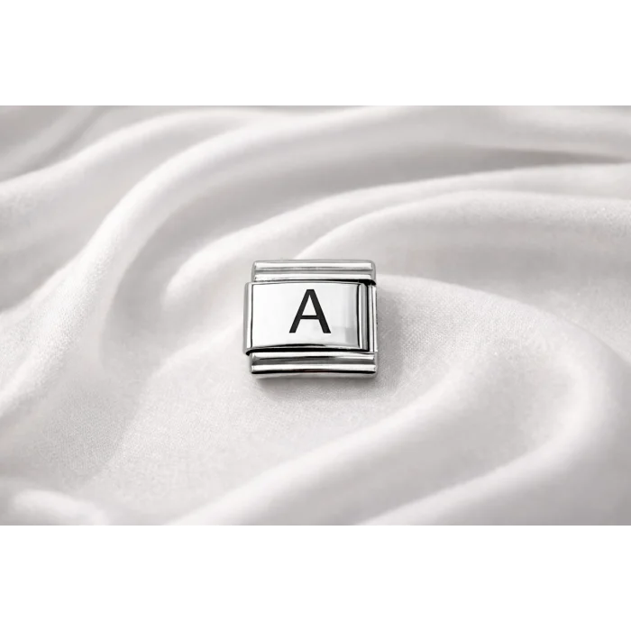 BUĞZ Nomination Uyumlu A Harfi Charm – Çelik Harfli Bileklik Aksesuarı, Kişiye Özel Modüler Takı