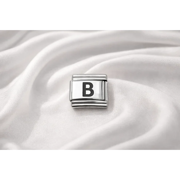 BUĞZ Nomination Uyumlu B Harfi Charm – Çelik Harfli Bileklik Aksesuarı , Kişiye Özel Modüler Takı