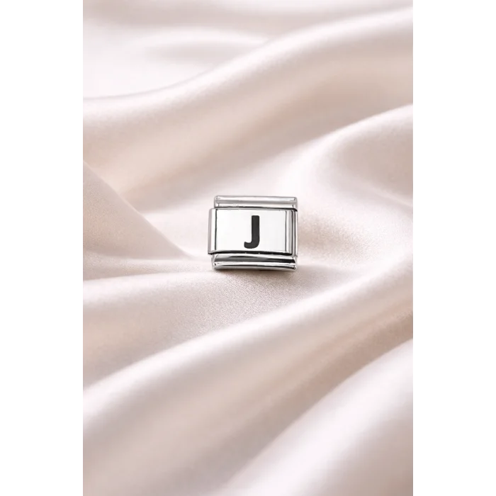 BUĞZ Nomination Uyumlu J Harf Charm | Çelik Bileklik Aksesuarı | Kişiye Özel Harf Modülü | Minimal & Şık Tasarım
