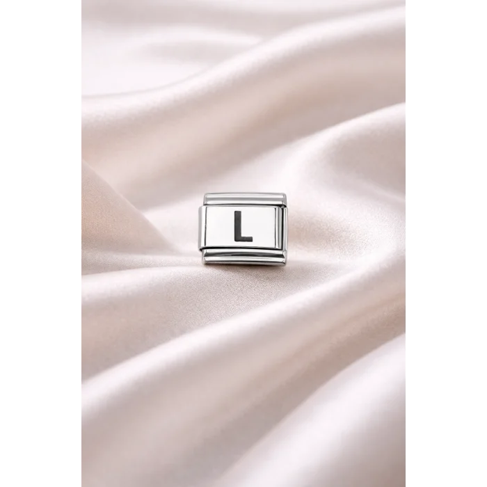 BUĞZ Nomination Uyumlu L Harf Charm | Çelik Bileklik Aksesuarı | Kişiye Özel Harf Modülü | Minimal & Zarif Tasarım