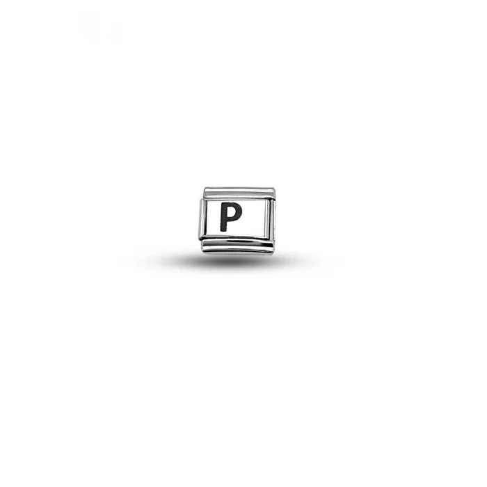 BUĞZ “P” Harf Charm – Çelik Bileklik Modülü, Kişiye Özel Harf Aksesuarı