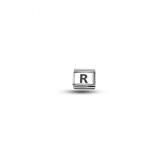 BUĞZ “R” Harf Charm – Çelik Bileklik Modülü, Kişiye Özel Harf Aksesuarı
