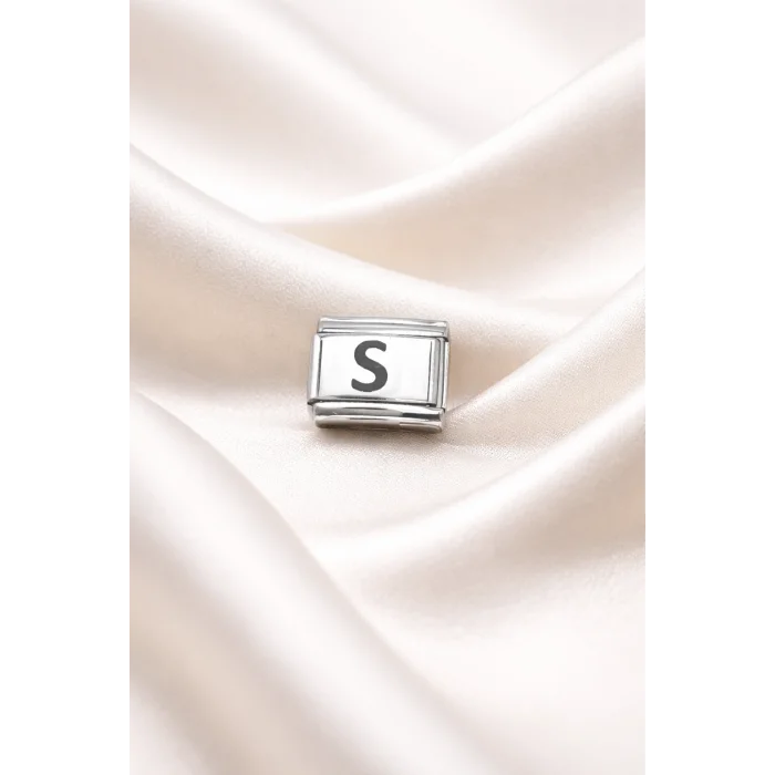 BUĞZ Nomination Uyumlu S Harfli Charm – Paslanmaz Çelik, Kişiye Özel Harfli Bileklik Aksesuarı