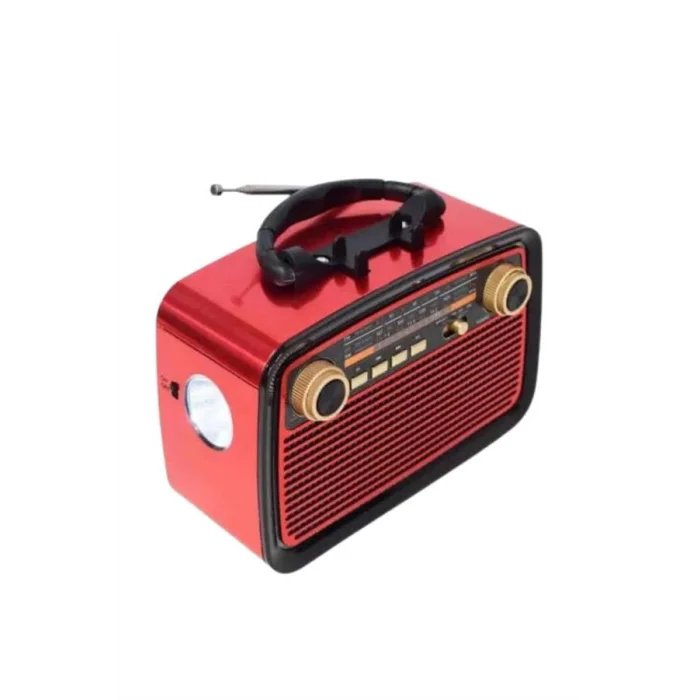 BUĞZ Nostaljik Görünümlü Ahşap Radyo TF SD USB Girişli Led Fener Işıklı - BUĞZ