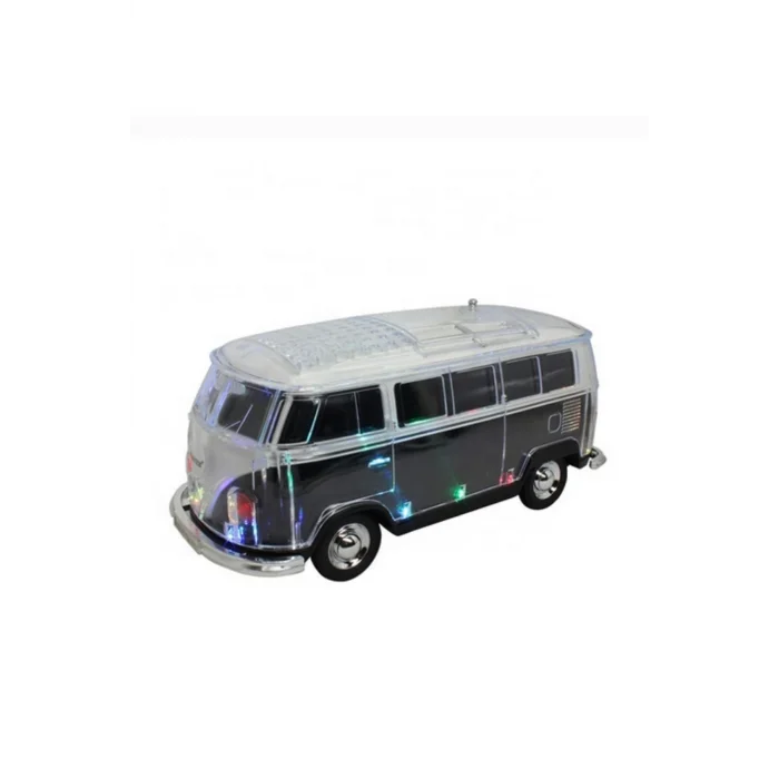 BUĞZ Nostaljik minibüs tasarımlı siyah bluetooth hoparlör FM radyo SD kart USB destekli