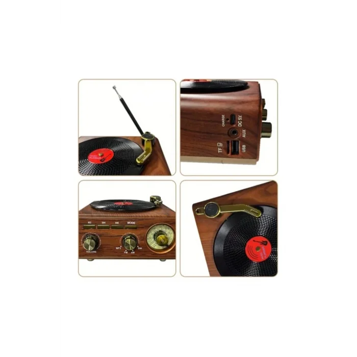 BUĞZ Nostaljik radyo Bluetooth FM USB MP3 çalar kahverengi 2 yıl garantili - Elektronik