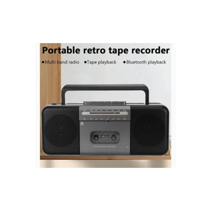 BUĞZ Nostaljik radyo FM radyo USB MP3 çalar kablosuz hoparlör Bluetooth gri 2 yıl garantili
