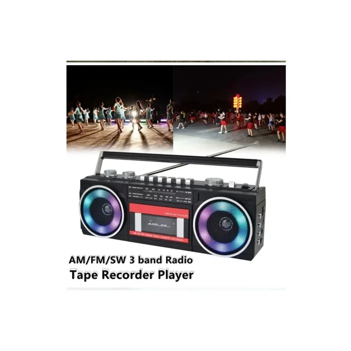 BUĞZ Nostaljik radyo siyah Bluetooth özellikli FM radyo USB MP3 çalar kaset çalar 2 yıl garantili
