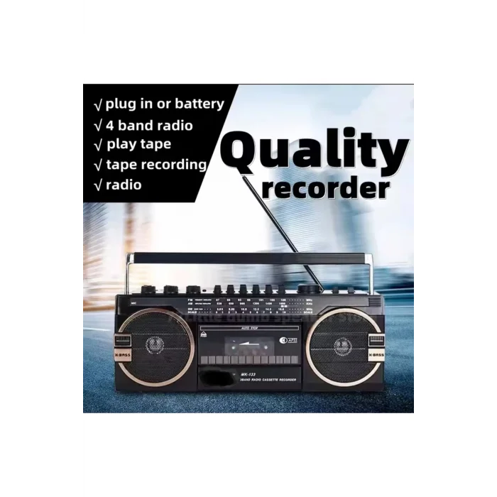 BUĞZ Nostaljik radyo turuncu renk bluetooth usb mp3 player fm radyo kaset çalar 2 yıl garantili