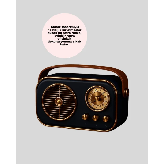 BUĞZ Nostaljik Retro Radyo – Bluetooth, USB ve FM Özellikli Şık Tasarım